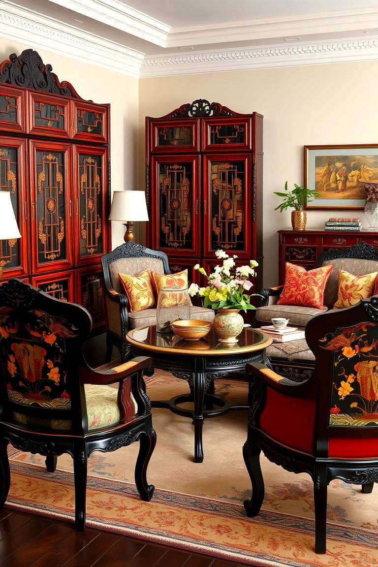 Chinoiserie Inspired Furniture for Vintage Elegance - 25 Chinoiserie Living Room Ideas