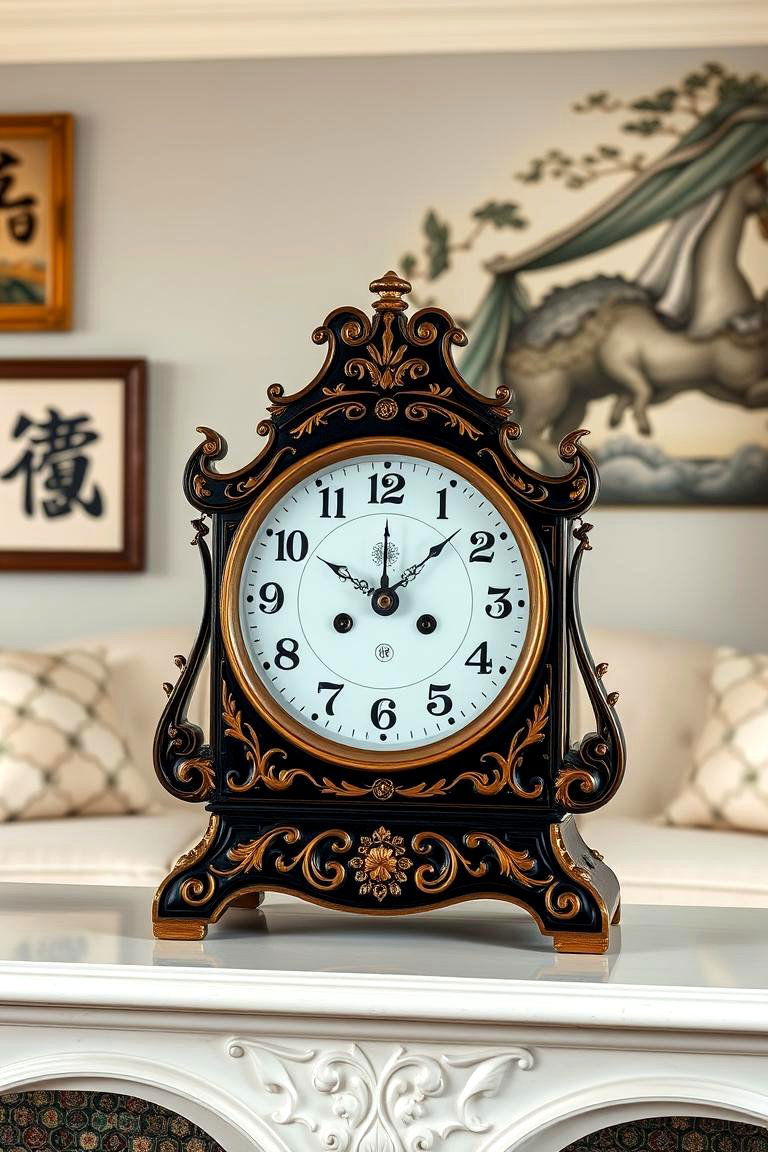Chinoiserie Style Clocks for Timeless Appeal - 25 Chinoiserie Living Room Ideas