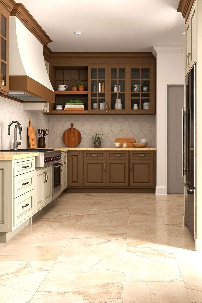 Chiseled Edge Travertine for Authenticity - 25 Travertine Floor Kitchen Ideas