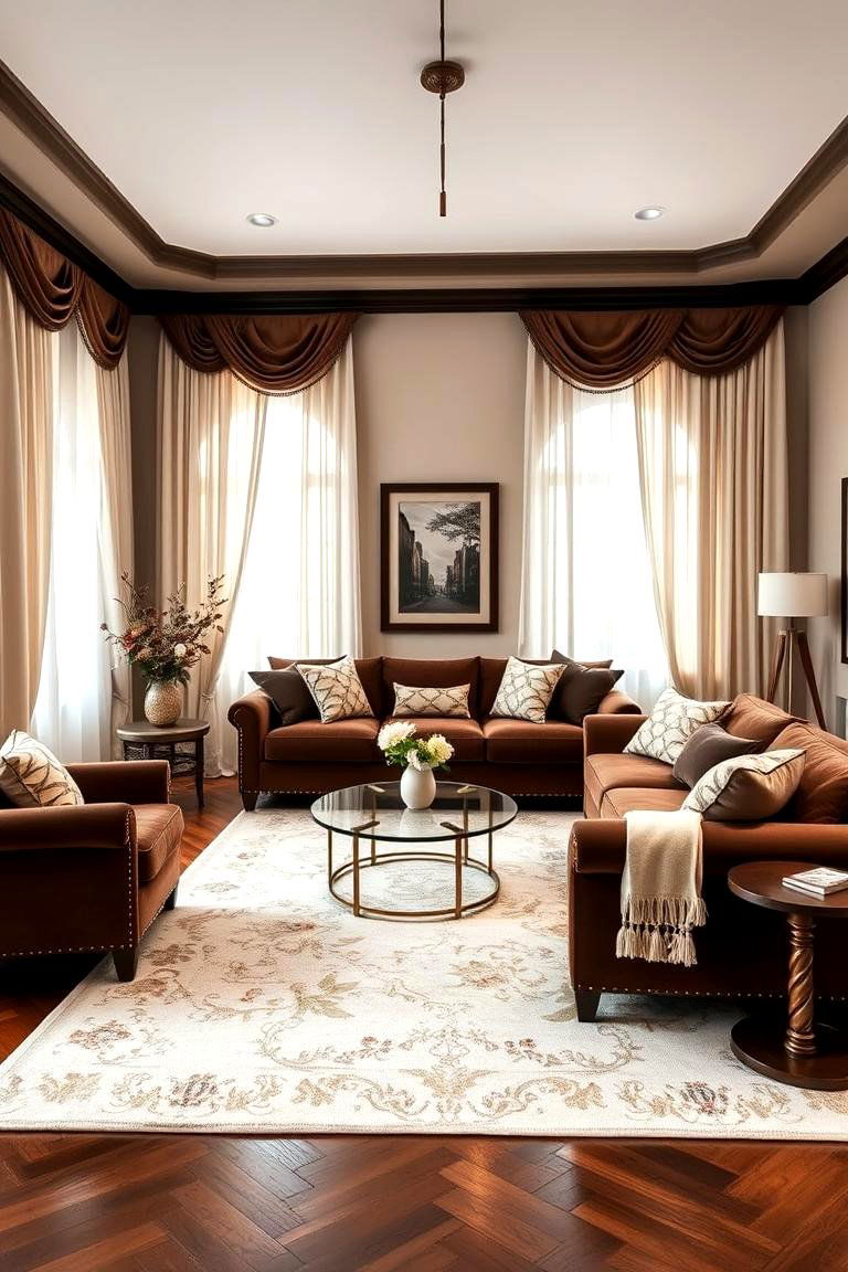 Chocolate Brown and Cream for Rich Comfort - 25 Two Colour Combination for Living Room