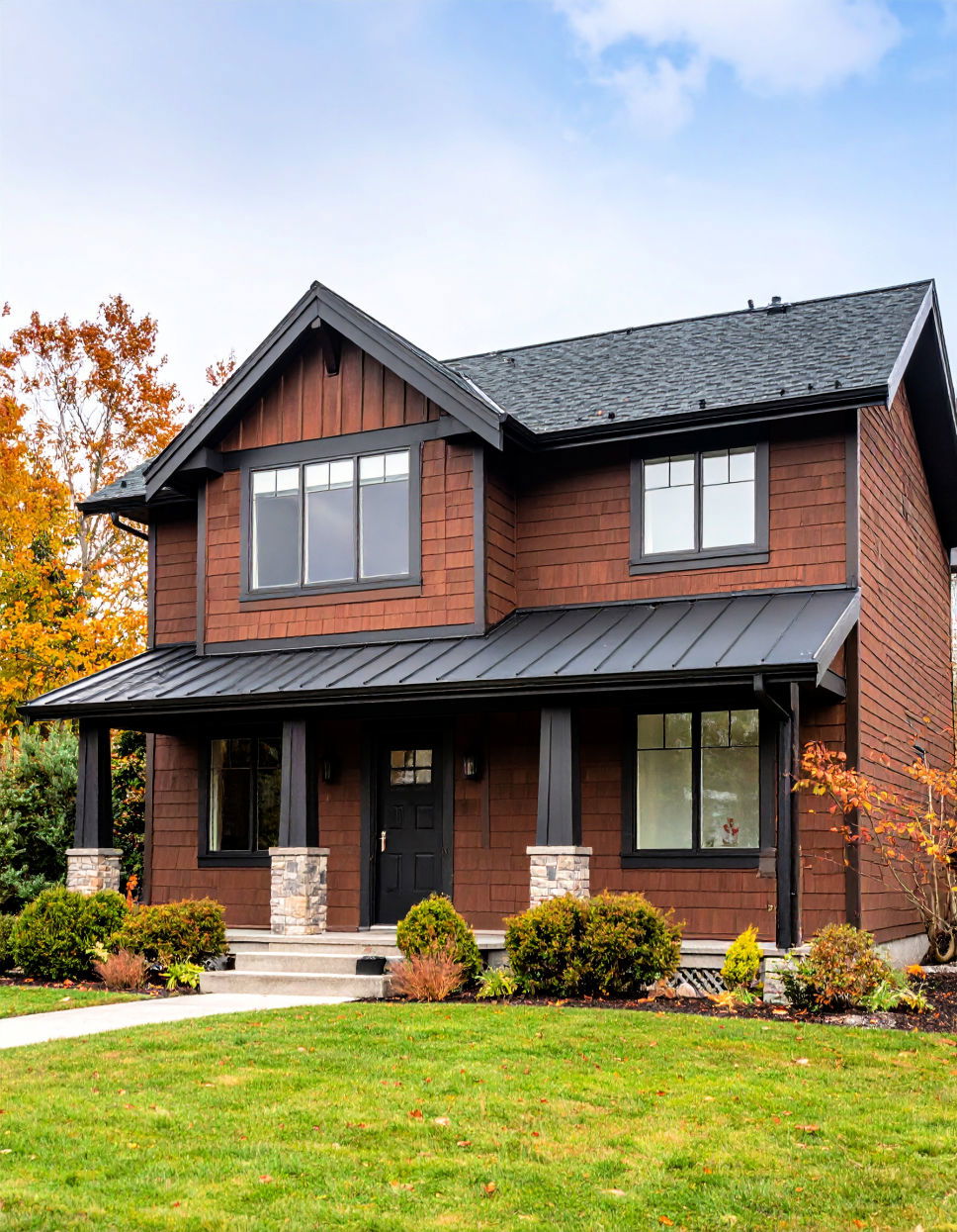 Chocolate Brown with Black Roof Chocolate Brown House Exterior Design Ideas