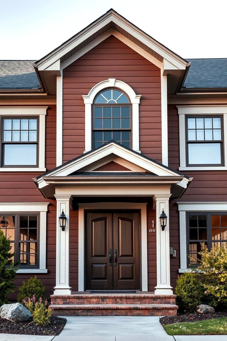 Chocolate Brown with Light Grey Trims - 25 Chocolate Brown House Exterior Design Ideas