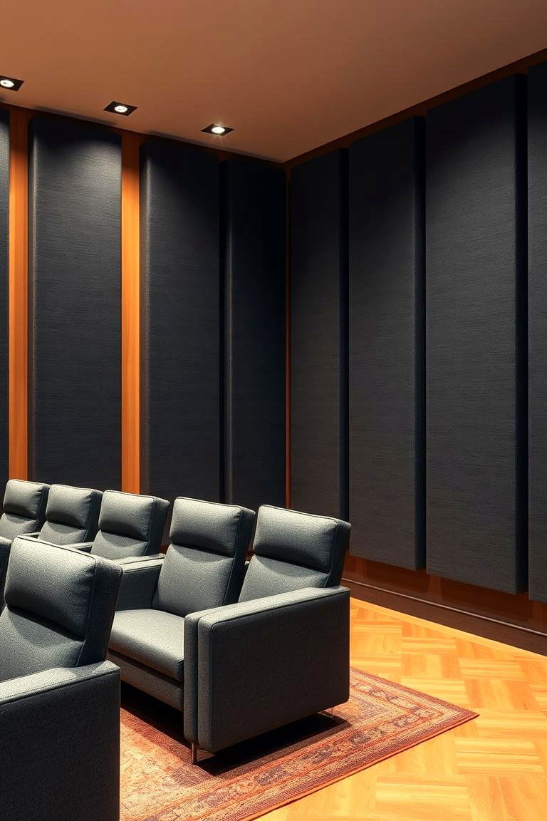Choose Acoustic Fabric Wall Coverings - 25 Media Room Ideas