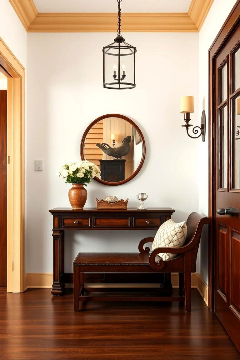 Choose Classic Wooden Furniture - 25 Foyer Decor Ideas
