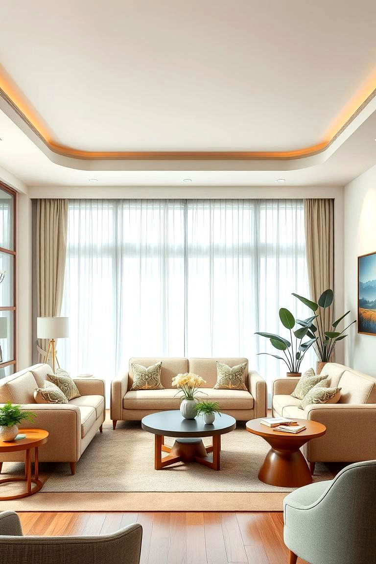 Choose Furniture with Rounded Edges - 25 Feng Shui Living Room Ideas