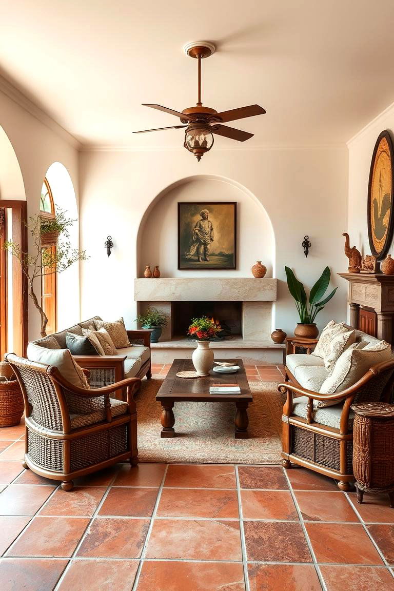 Choose Mediterranean Inspired Floorings - 25 Spanish Style Living Room Ideas