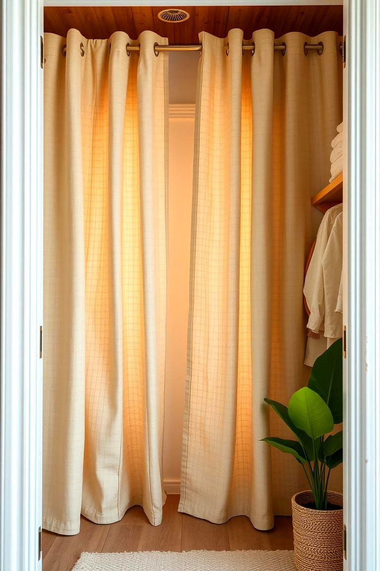 Choose Natural Linen Curtains for a Rustic Vibe - 25 closet curtain ideas