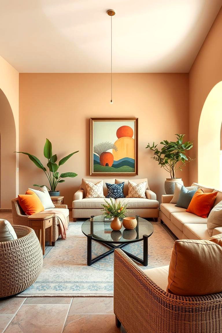 Choose Neutral and Earthy Color Palettes - 25 Spanish Style Living Room Ideas