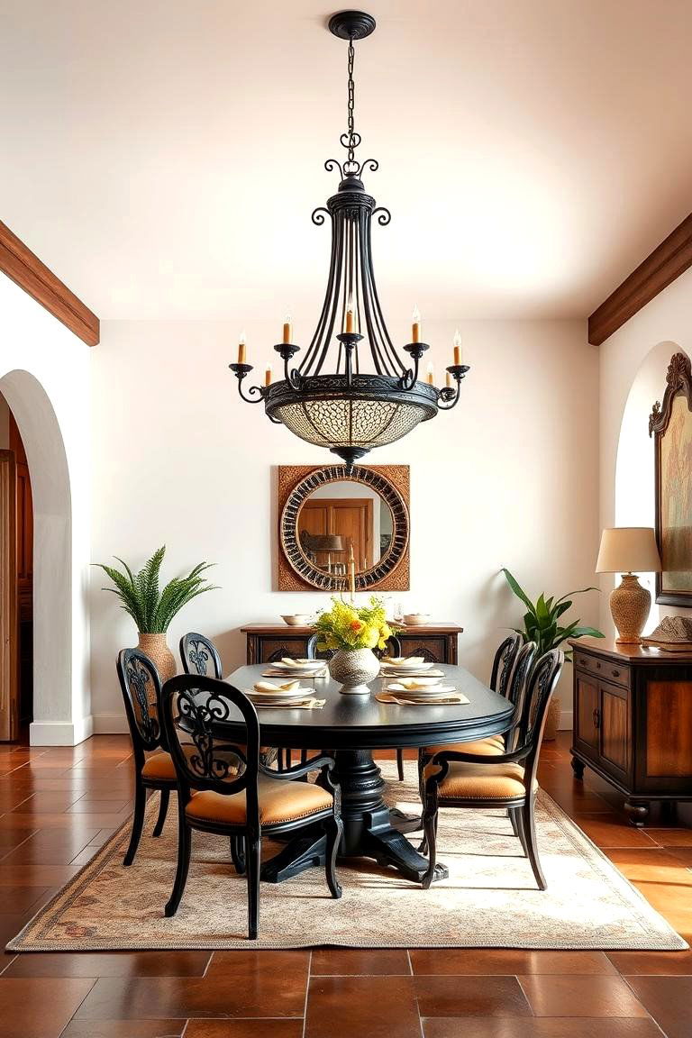 Choose a Bold Statement Lighting Fixture - 25 spanish style dining room ideas