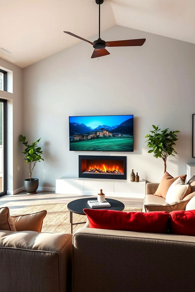 Choose a Slimline Fireplace for Better TV Viewing - 25 Tv Over Fireplace Ideas