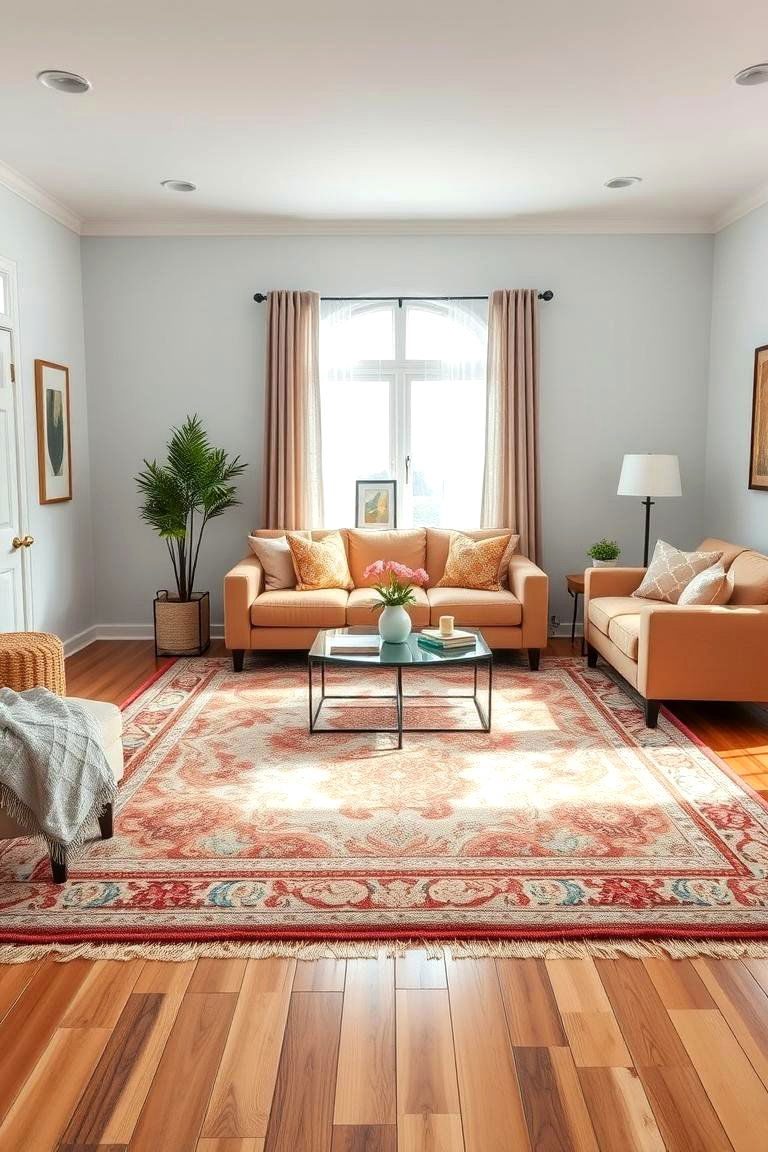 Choose the Right Rug Size - 25 Feng Shui Living Room Ideas
