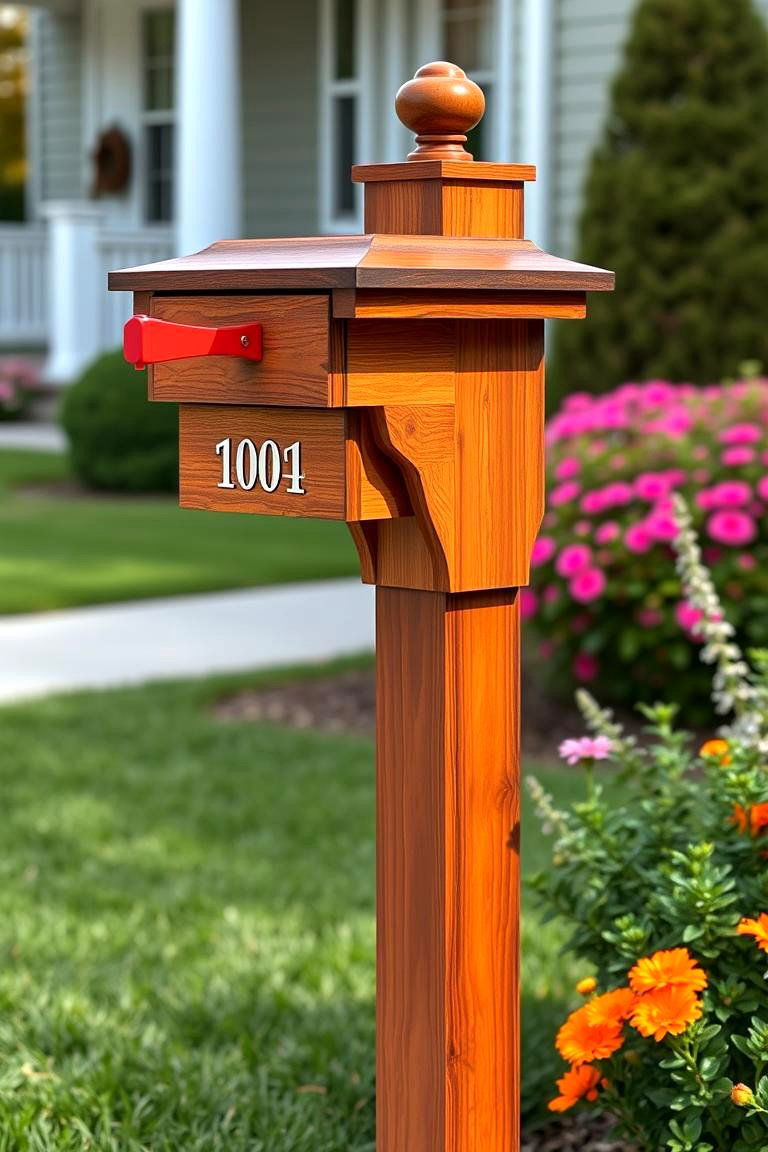 Choosing a Classic Wooden Post for Timeless Appeal - 25 Mailbox Post Ideas