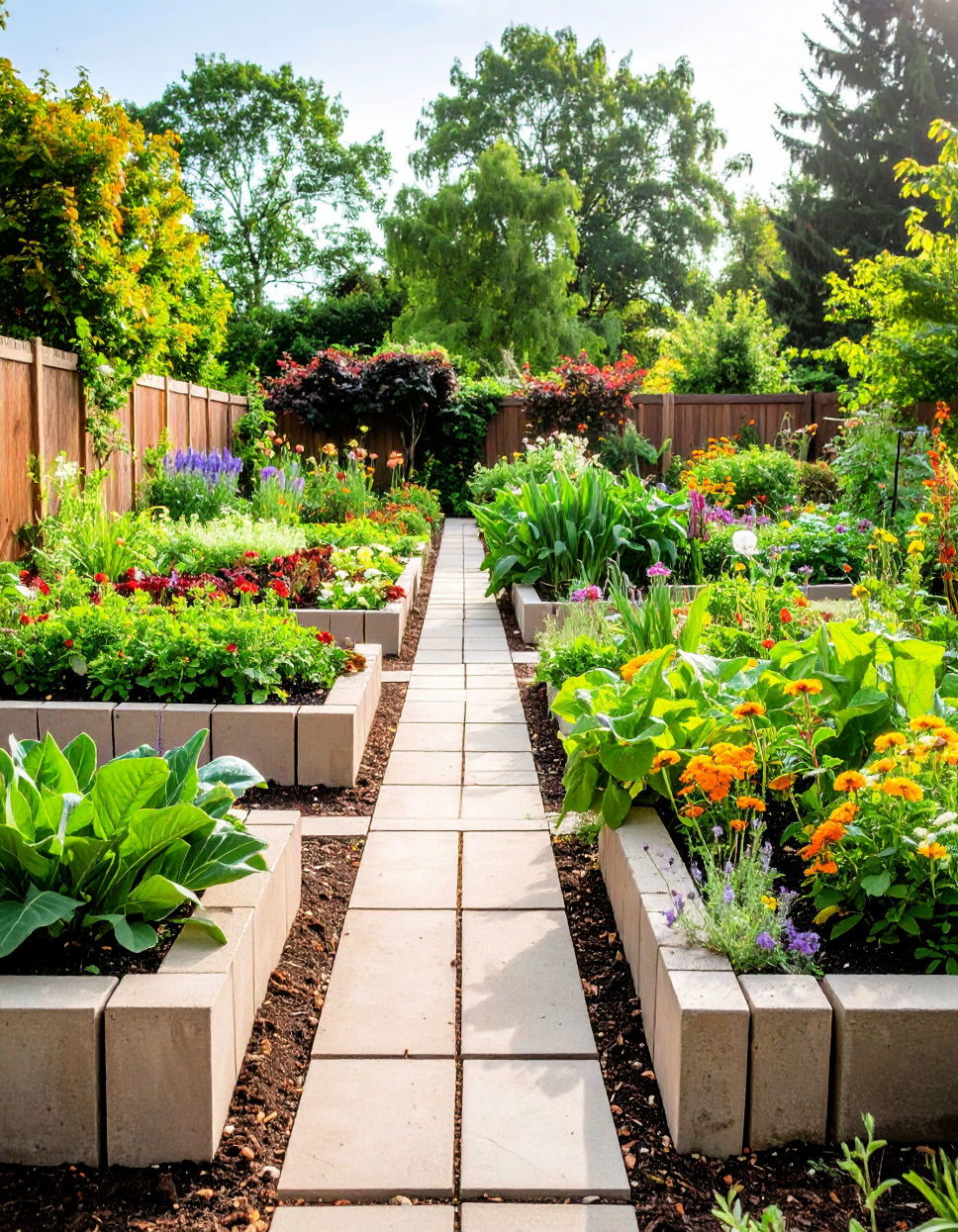 Cinder Block Garden Divider