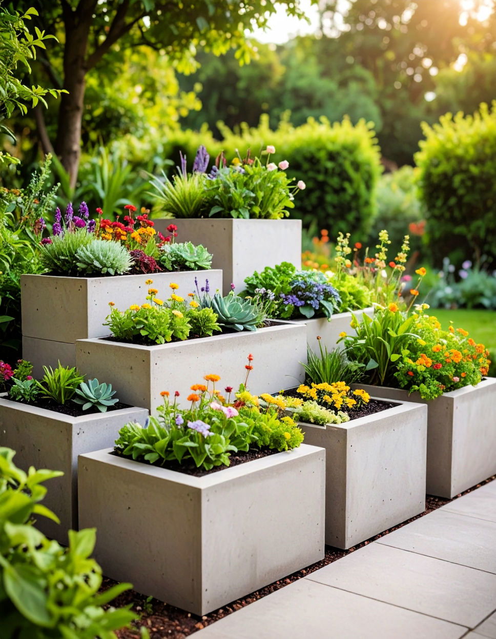 Cinder Block Planter Boxes