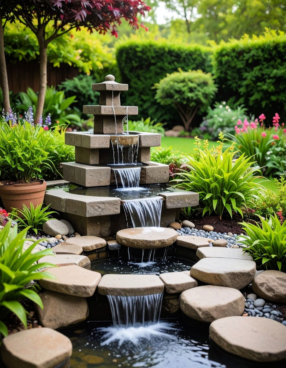 Cinder Block Water Fountain