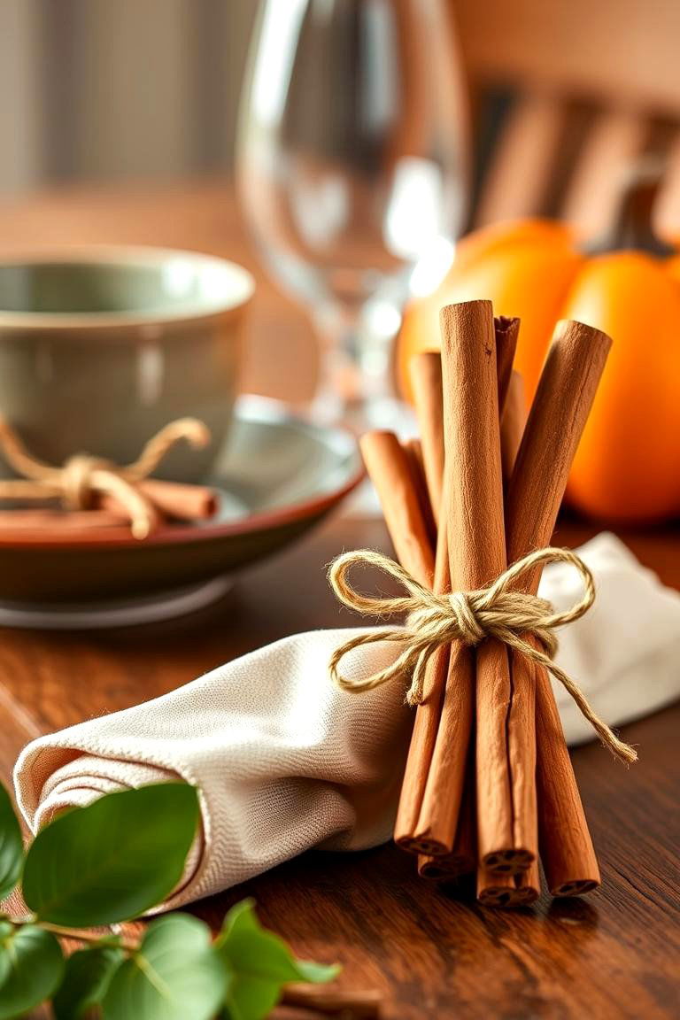 Cinnamon Stick Bundles - 25 Fall Table Decor Ideas