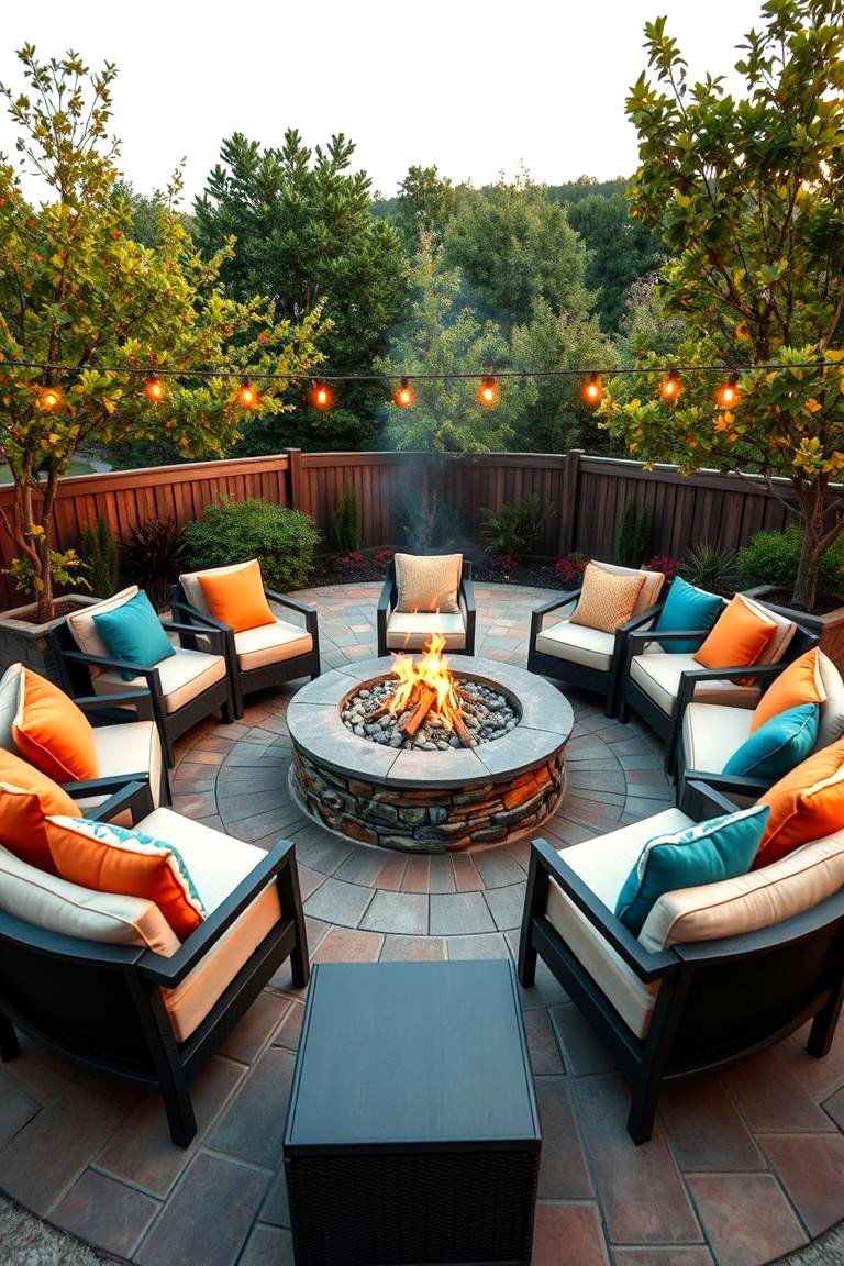 Circular Sectional Chairs for Socializing - 25 Fire Pit Chair Ideas