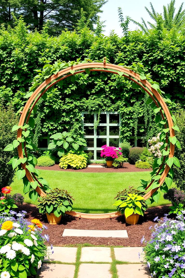 Circular Trellis for a Symmetrical Look - 25 Garden Trellis Ideas