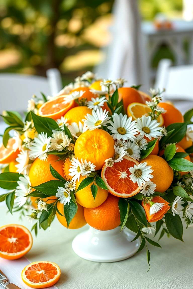 Citrus and Blossom Mix - 25 Flower Centerpiece Ideas