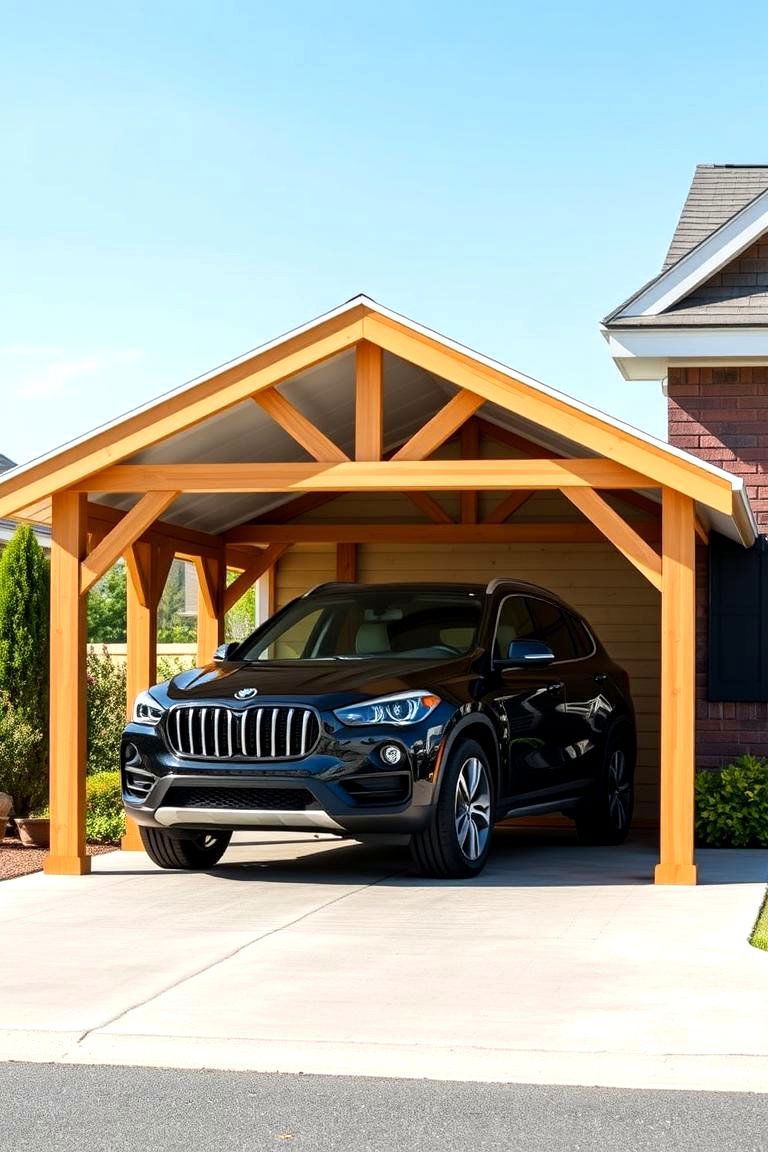 Classic A Frame Car Porch - 25 Car Porch Design Ideas