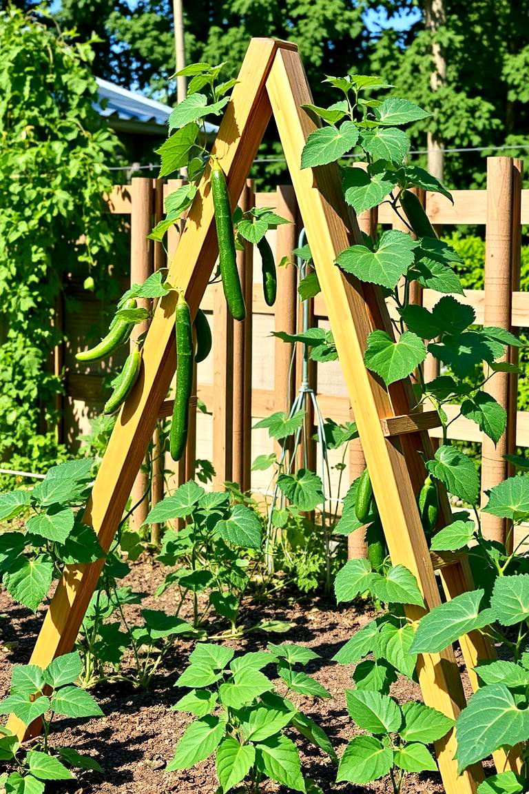 Classic A Frame Trellis - 25 Cucumber Trellis Ideas
