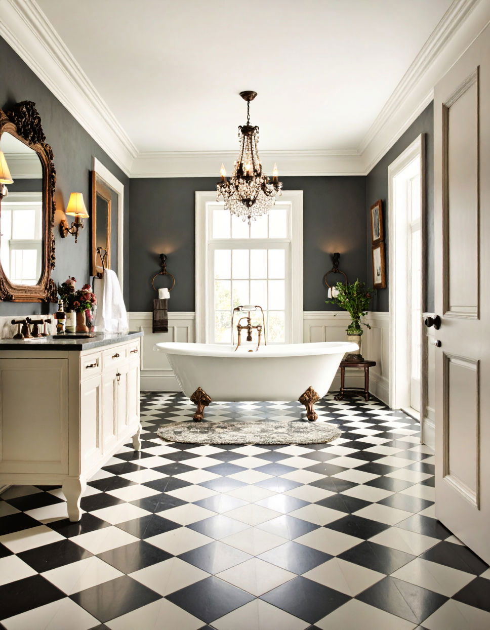 Classic Black and White Palette Traditional Bathroom Ideas