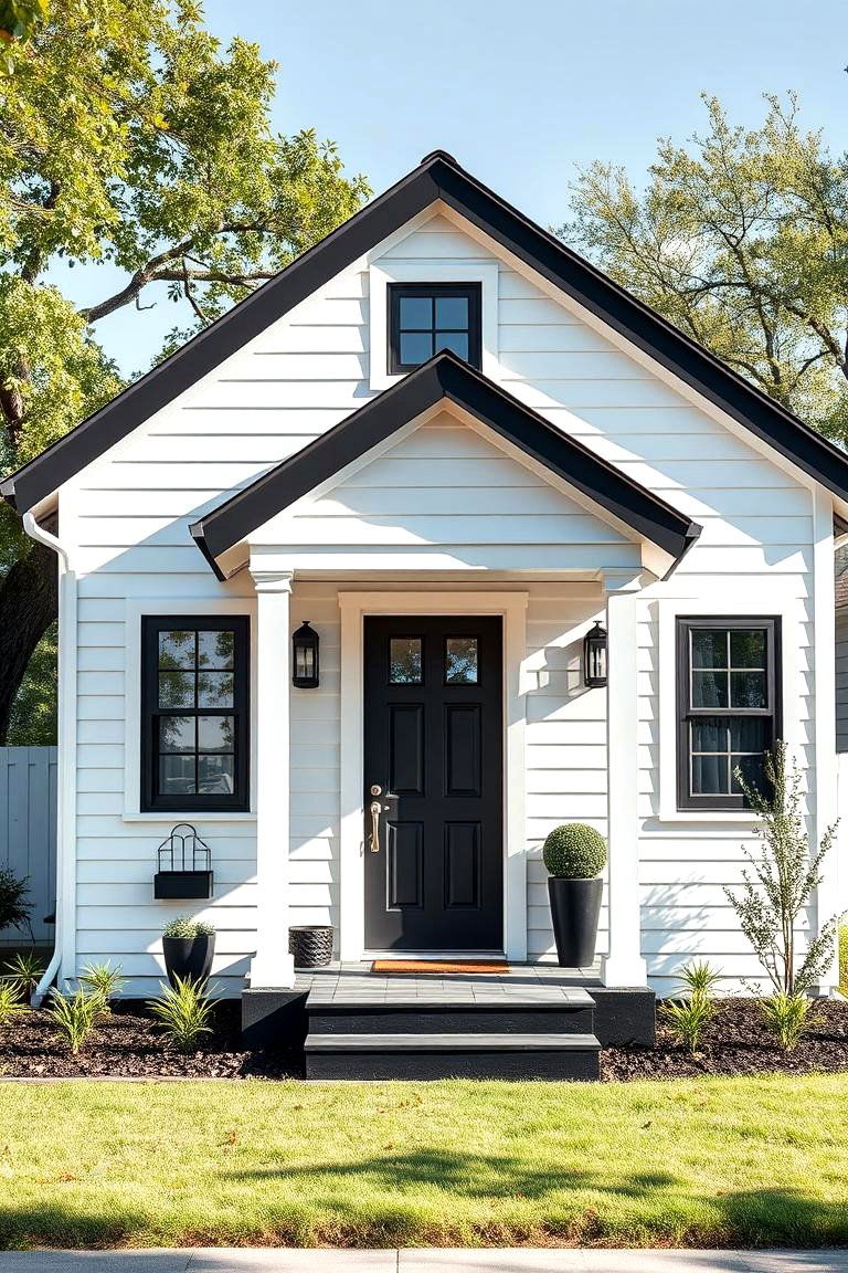 Classic Black and White - 25 Exterior Color Palettes for Small Homes