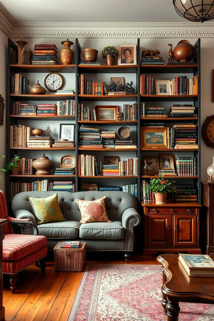 Classic Bookshelves - 25 Vintage Living Room Ideas