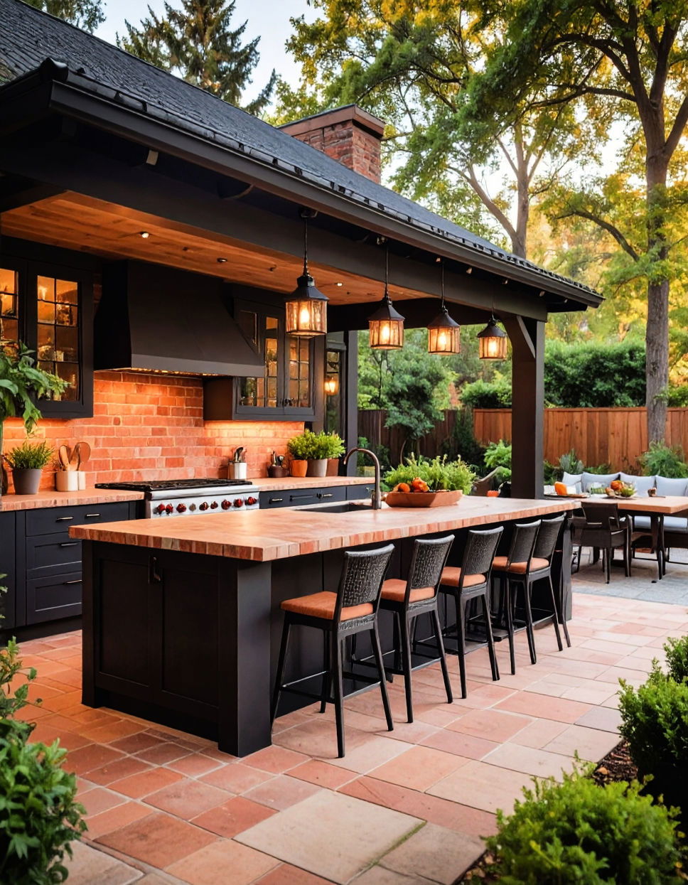 Classic Brick Countertops Types of Outdoor Kitchen Countertops