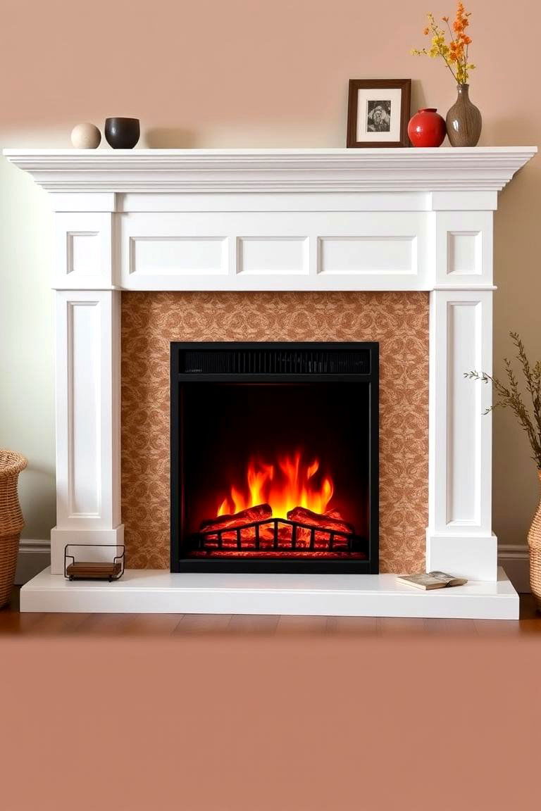 Classic Mantel with Electric Insert - 25 Faux Fireplace Ideas