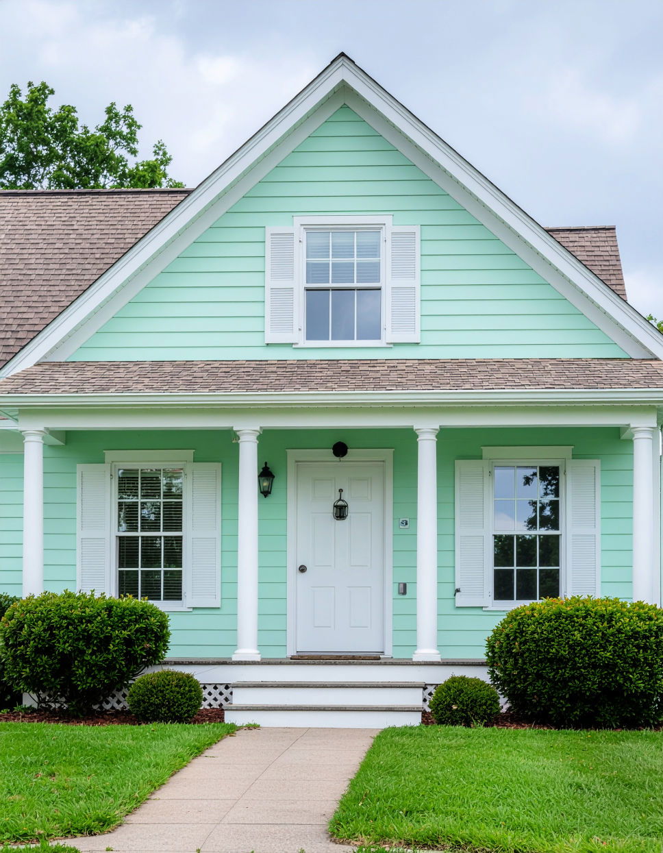 Classic Mint Green with White Shutters for a Fresh Cottage Feel