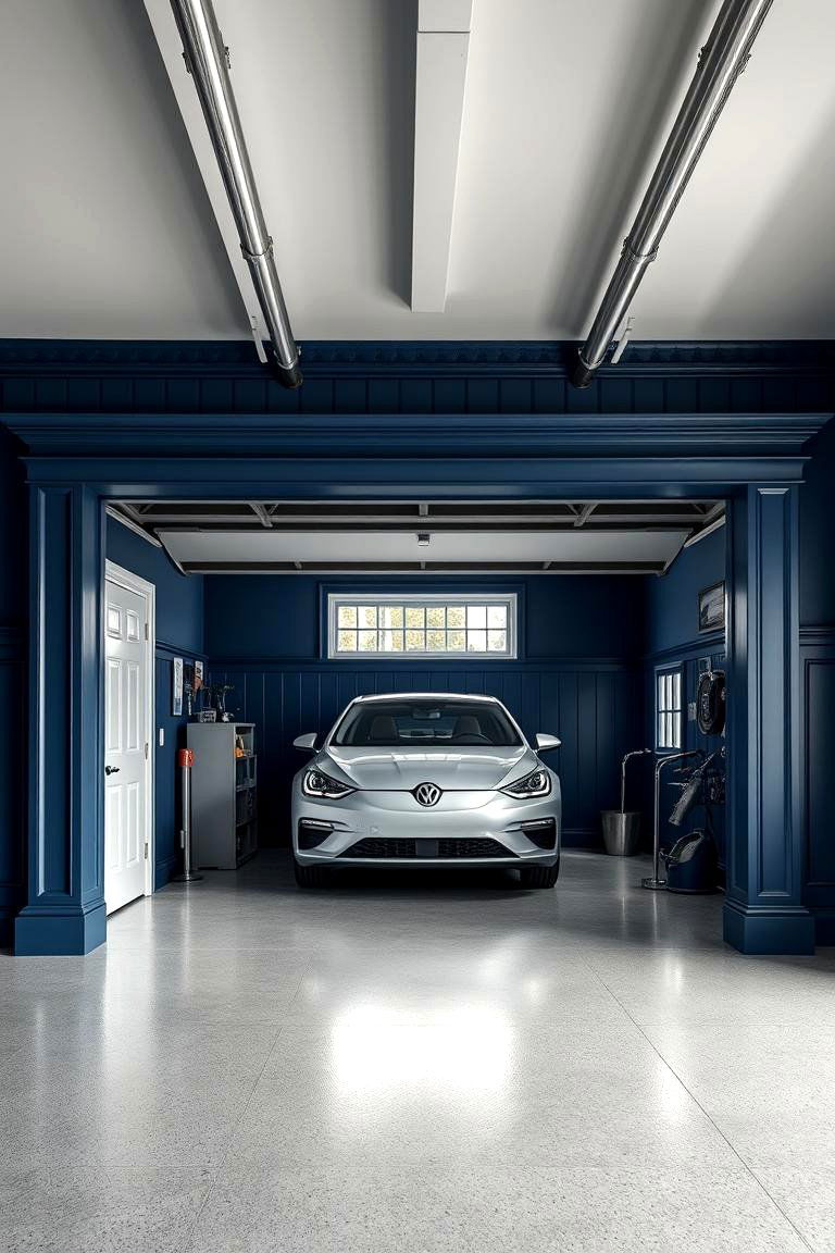 Classic Navy Blue for a Timeless Appeal - 25 Garage Wall Paint Ideas