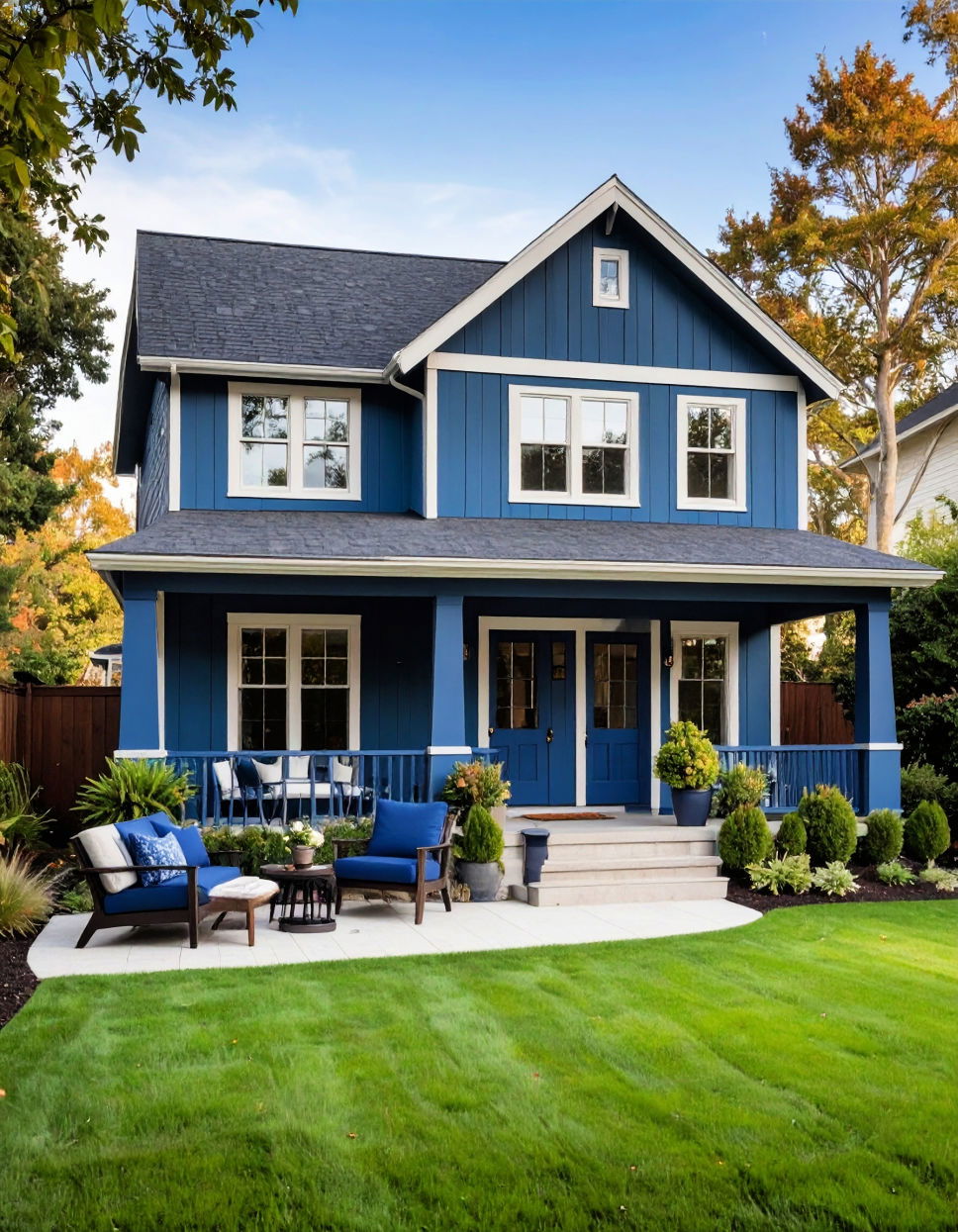 Classic Navy Blue for a Timeless Look Exterior House Color Schemes With Sage Green Siding