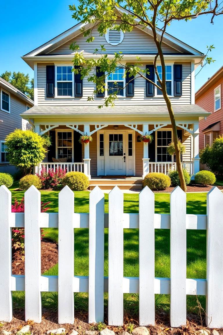 Classic Picket Fence - 25 Front Yard Fence Ideas