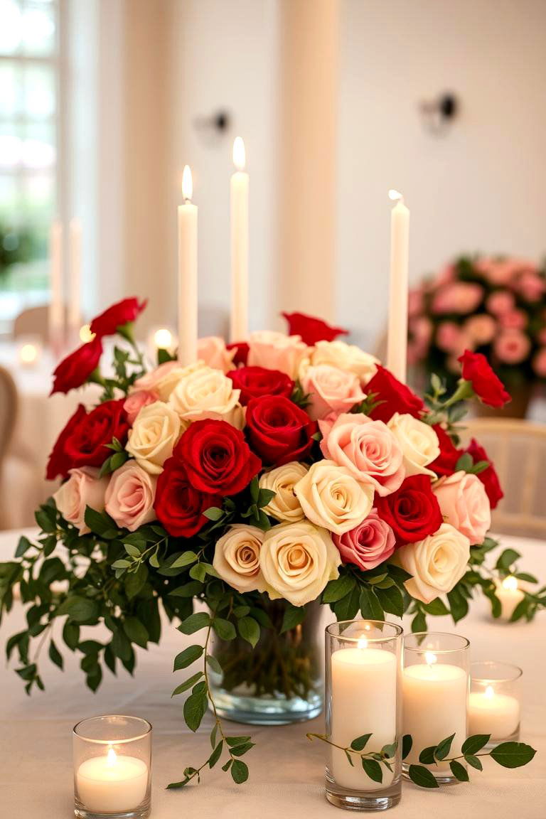 Classic Rose Arrangement - 25 Flower Centerpiece Ideas