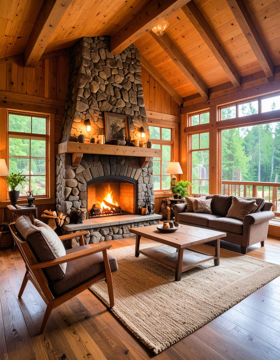 Classic Stone Fireplace Cabin Fireplace Ideas