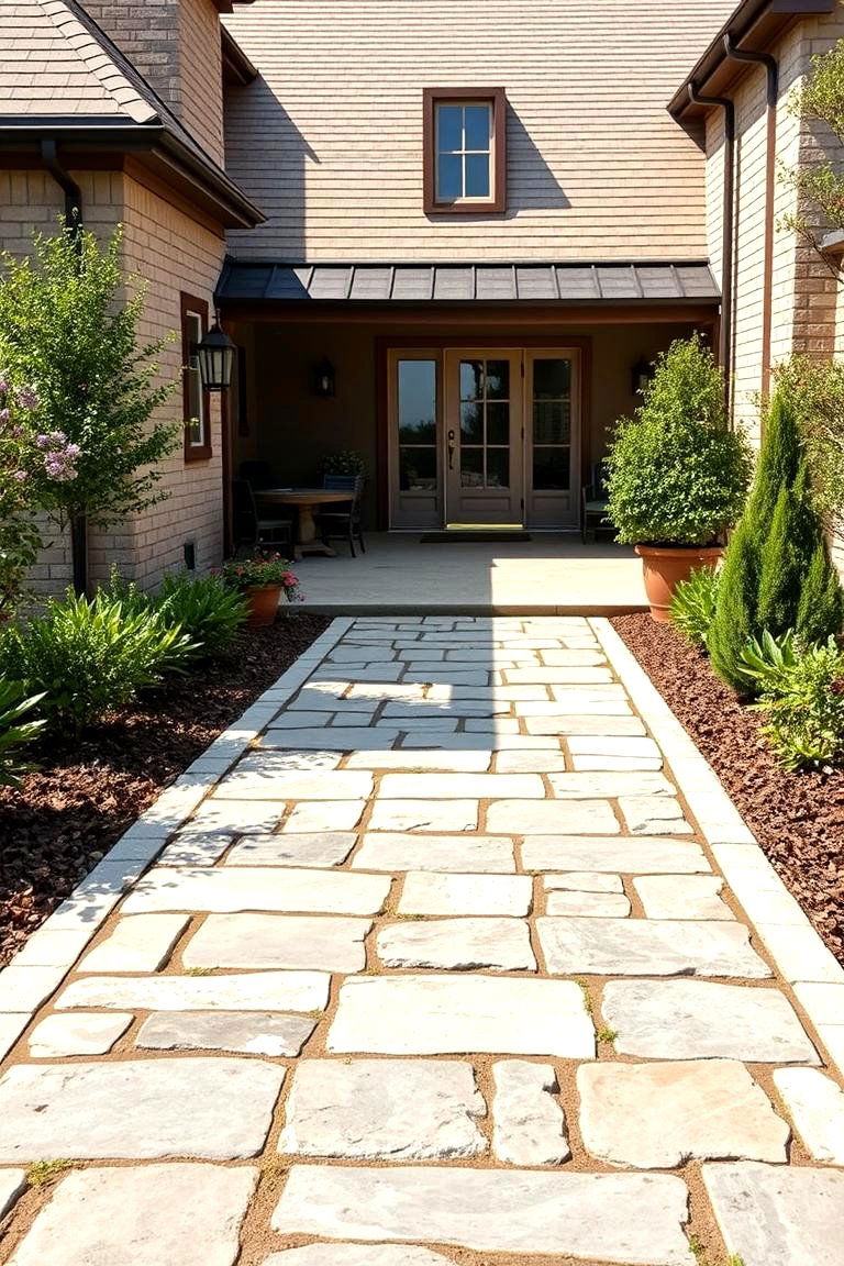 Classic Stone Pathway - 25 Farmhouse Patio Ideas