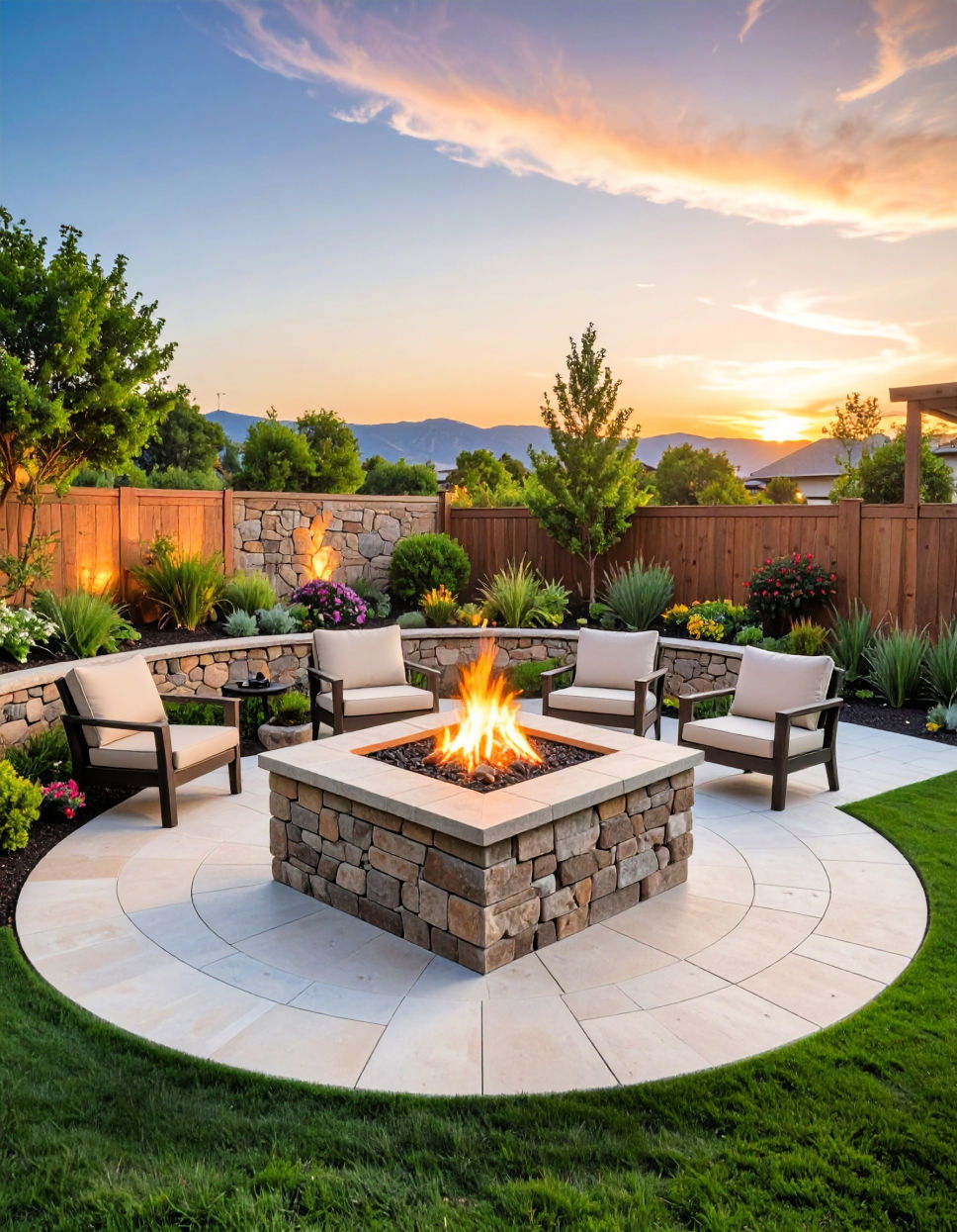 Classic Stone Square Fire Pit Square Fire Pit Ideas