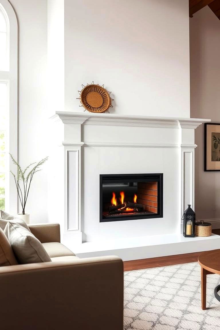 Classic White for a Clean Look - 25 Fireplace Paint Ideas