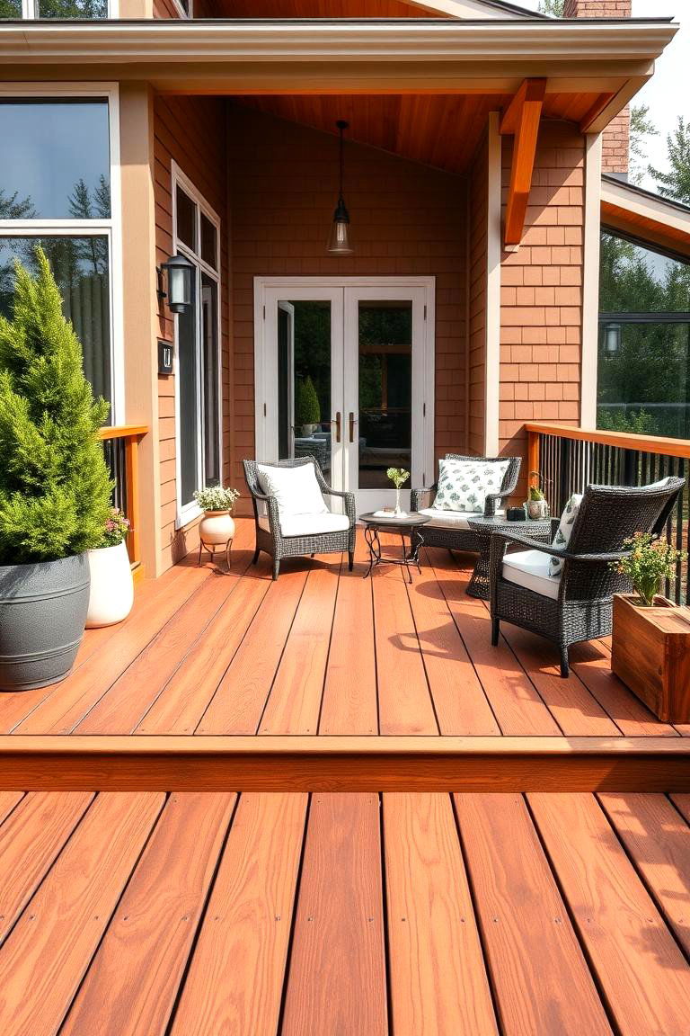 Classic Wood Tones for a Timeless Look - 25 Deck Color Ideas