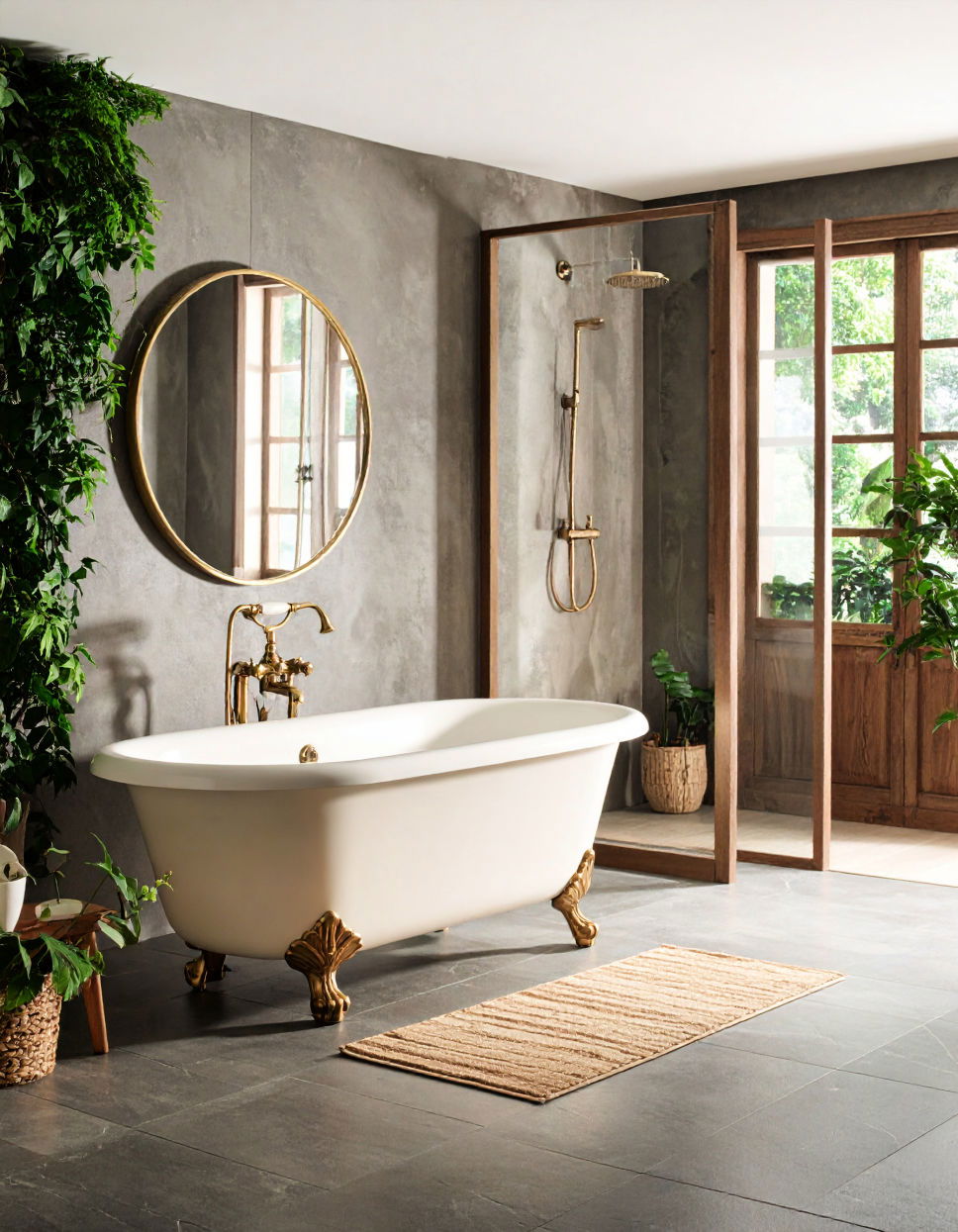 Clawfoot Bathtub with Shower Attachment Traditional Bathroom Ideas