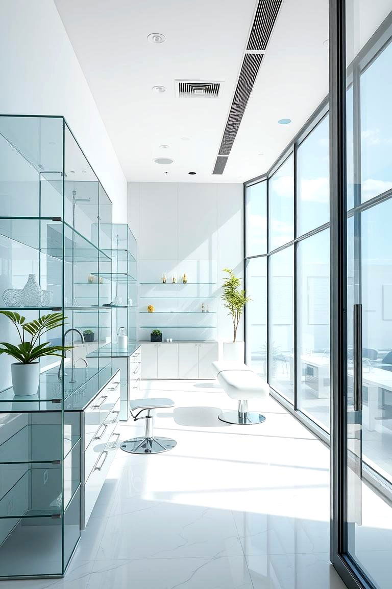Clear Glass for Transparency - 25 Facial Room Ideas