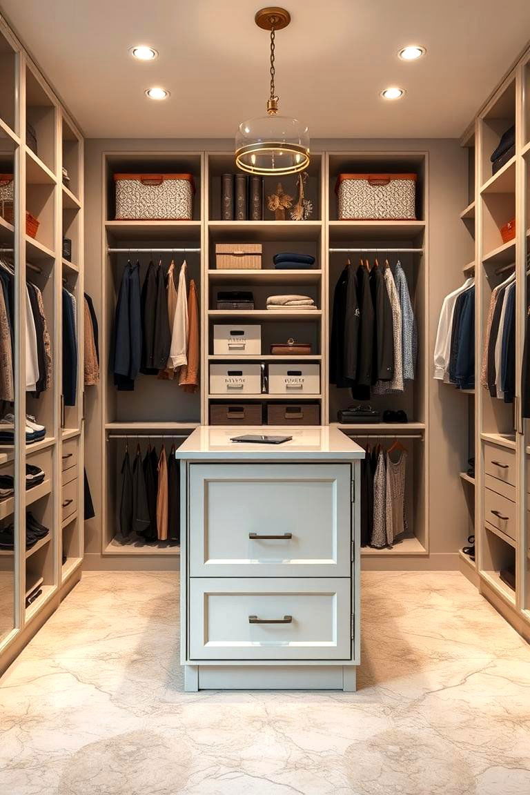 Closet Island with Built In Safe - 25 Closet Island Ideas