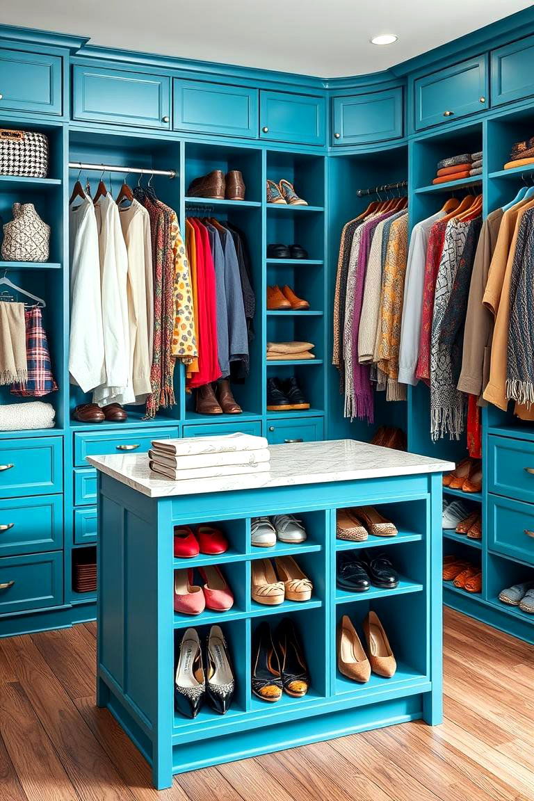 Closet Island with Custom Dividers - 25 Closet Island Ideas