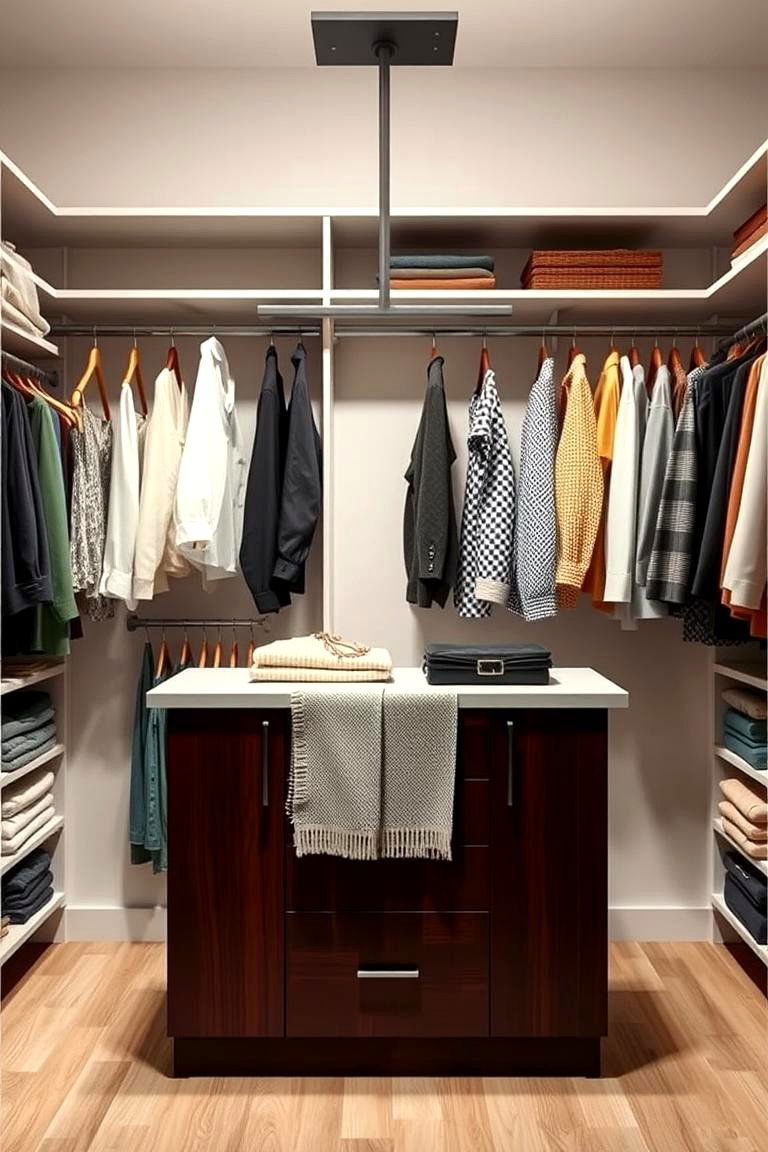 Closet Island with Hanging Rods - 25 Closet Island Ideas