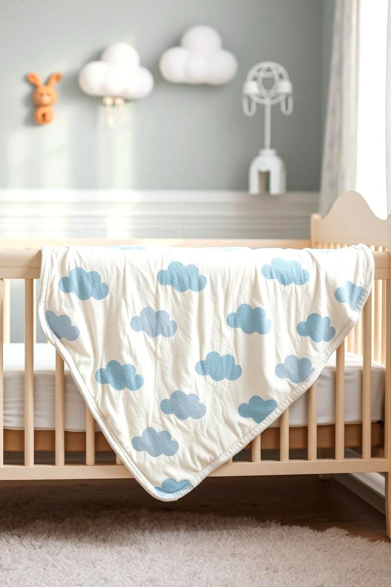 Cloud Patterned Baby Blankets for Cozy Comfort - 25 Cloud Themed Nursery Ideas