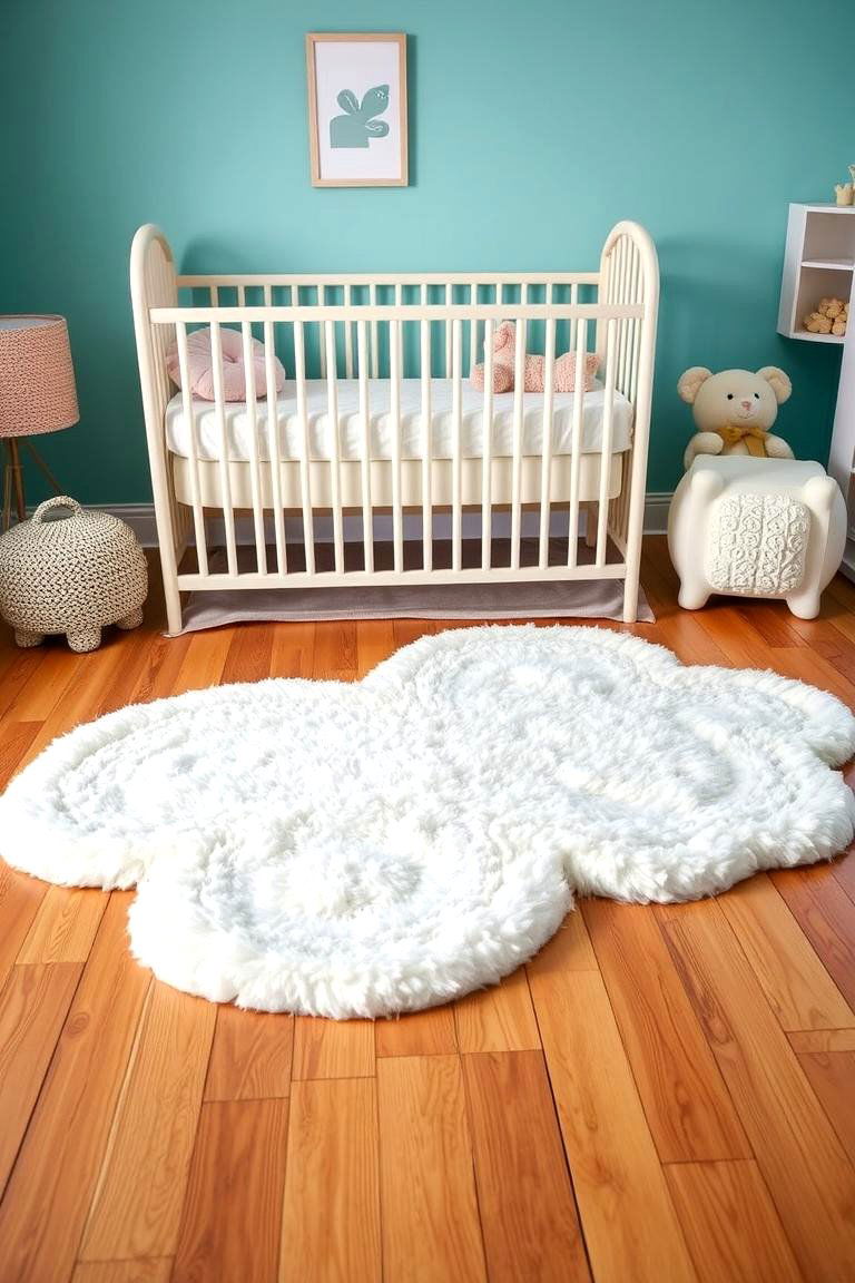 Cloud Shaped Rugs for Soft Cozy Floors - 25 Cloud Themed Nursery Ideas