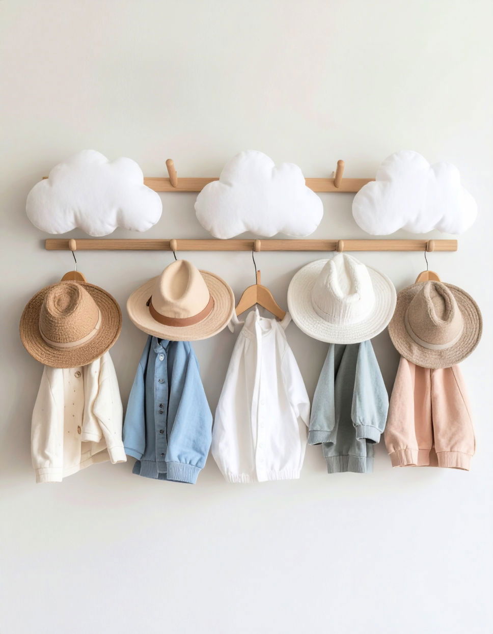 Cloud Shaped Wall Hooks for Easy Access