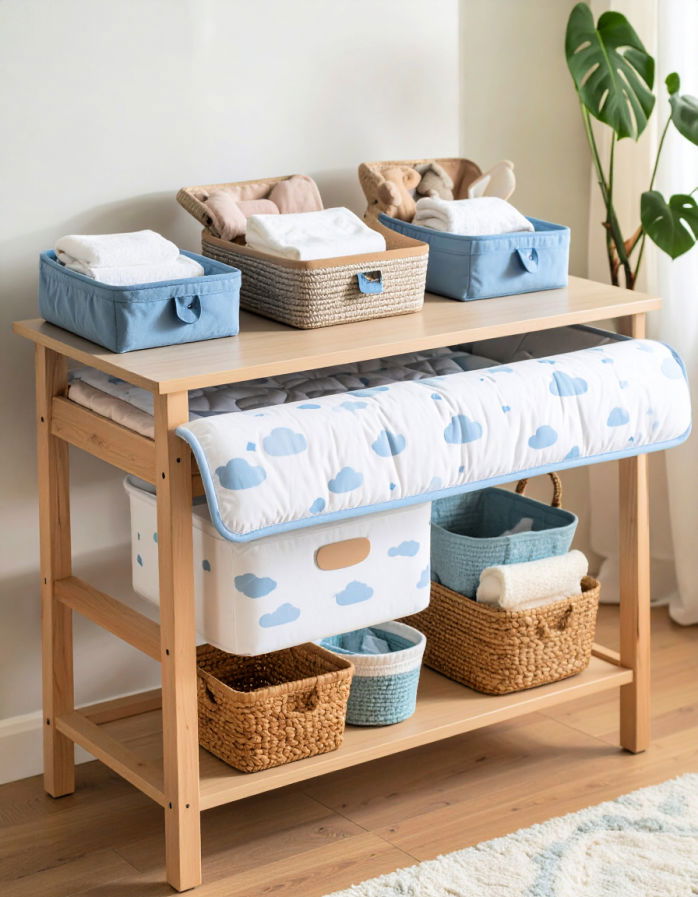 Cloud Themed Changing Table Accessories
