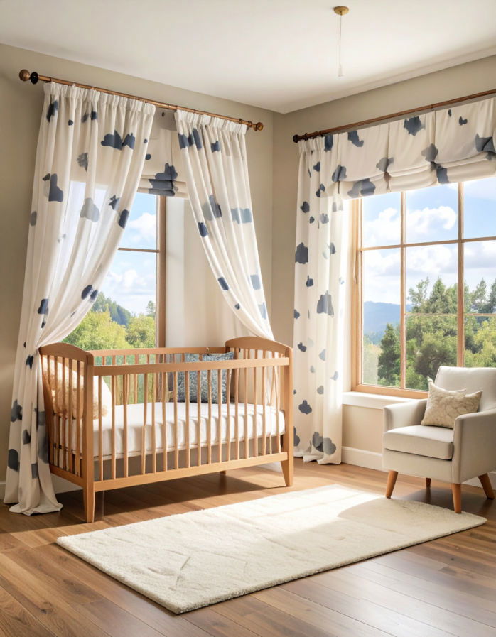 Cloud Themed Curtains for Gentle Light Control